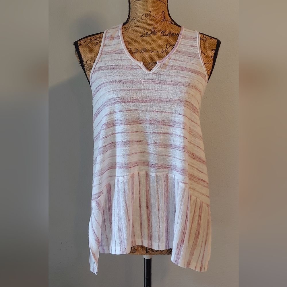 Chloe K Striped Racerback Tank Top Sz M